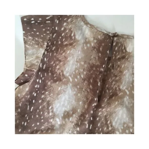 Joie Silk Tariana Top Deer Print Bambi Doe Fawn Sz L - Picture 3 of 10